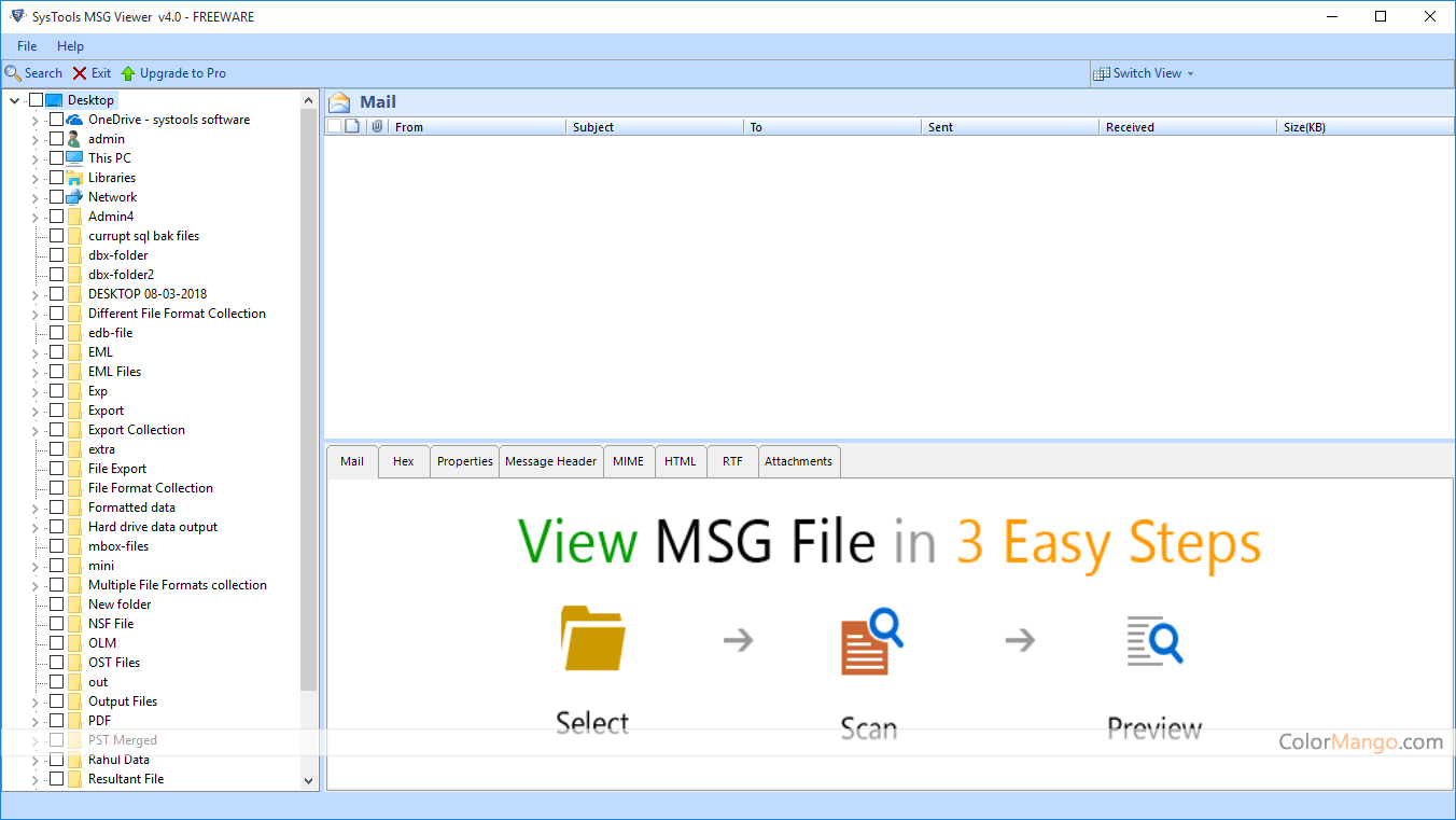 SysTools MSG Viewer Pro Screenshot