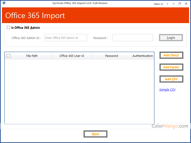 SysTools Office 365 Import Screenshot