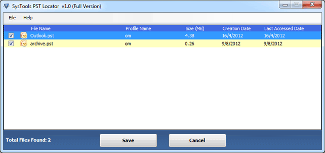 SysTools Outlook PST Locator Screenshot