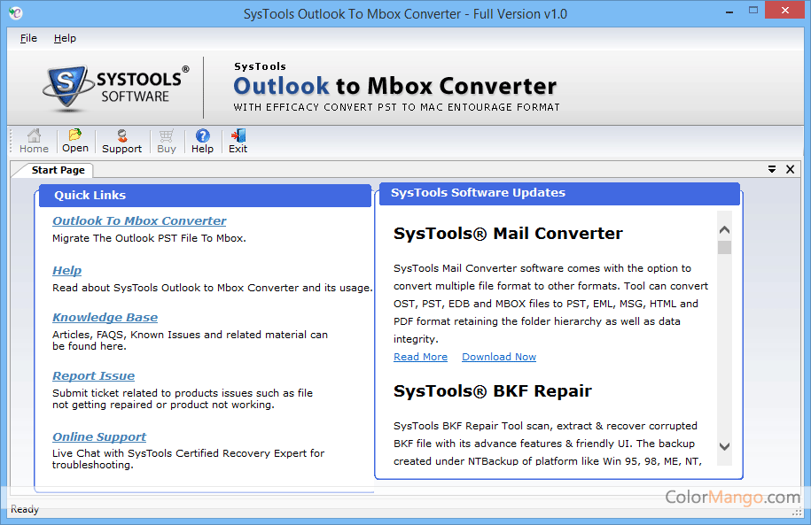 SysTools Outlook PST to MBOX Screenshot