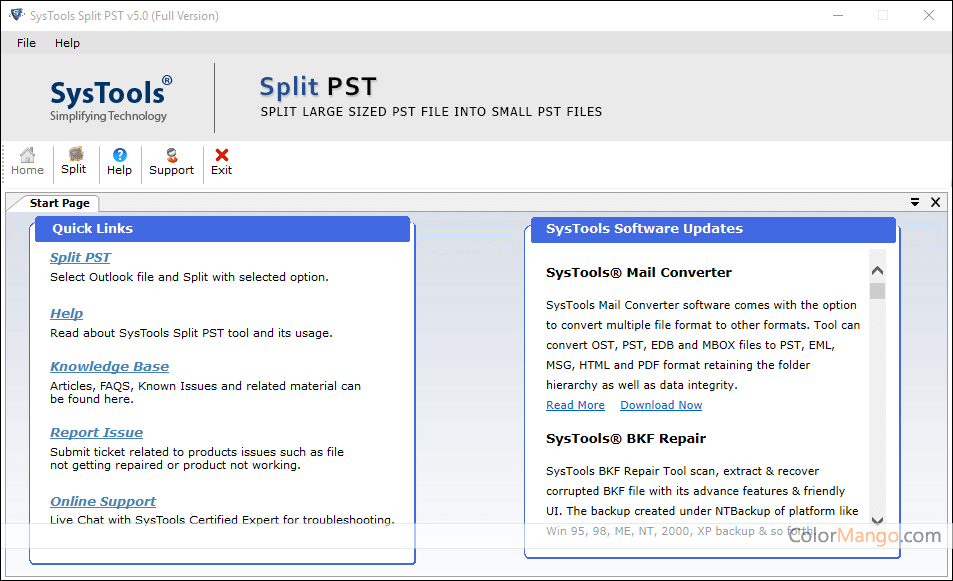 SysTools Split PST Screenshot