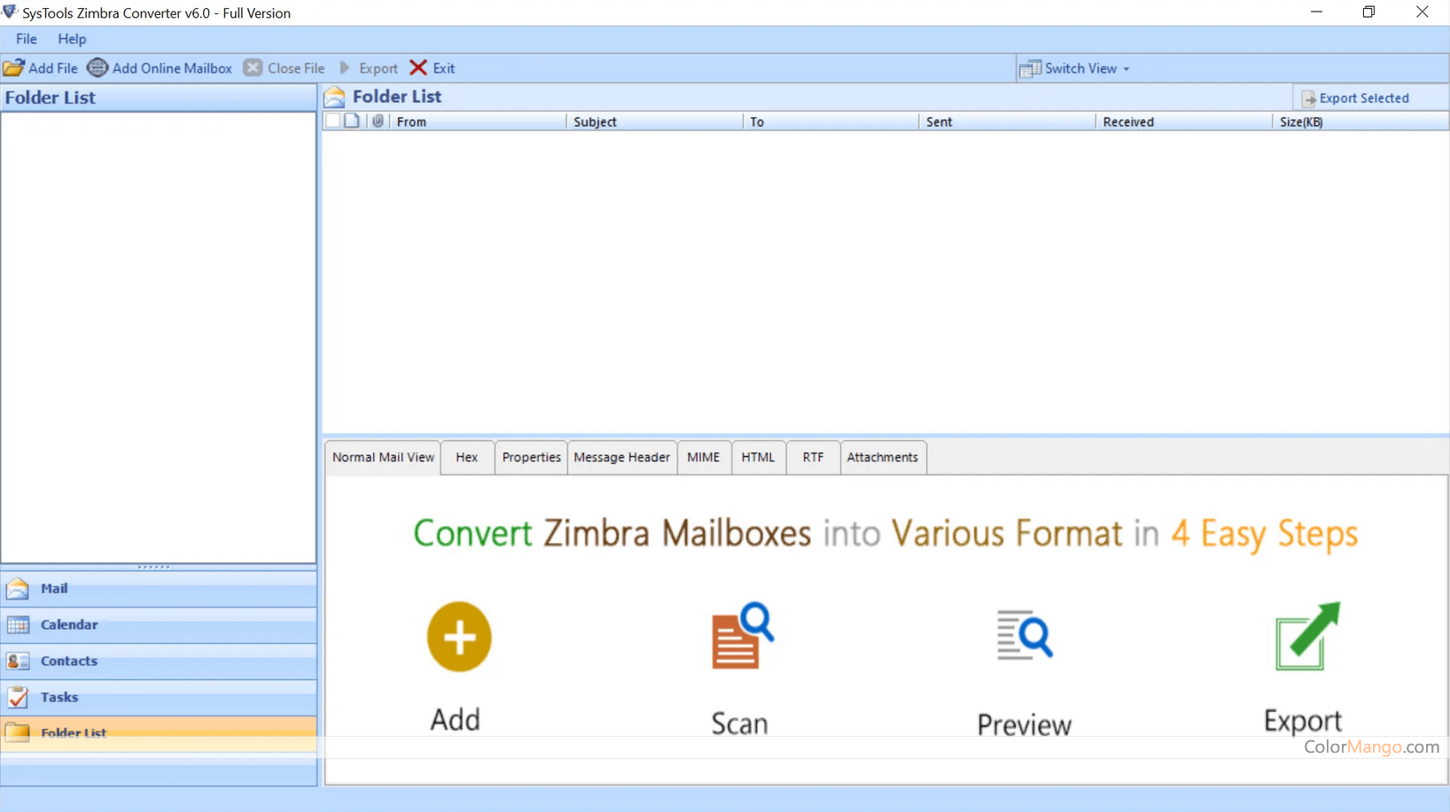 SysTools Zimbra Converter Screenshot
