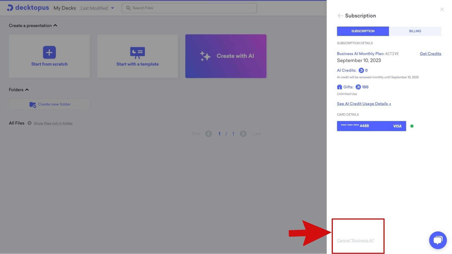 FlexClip AI credits