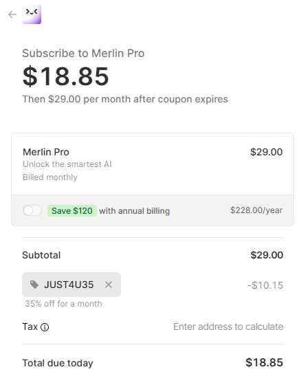 Merlin AI coupon