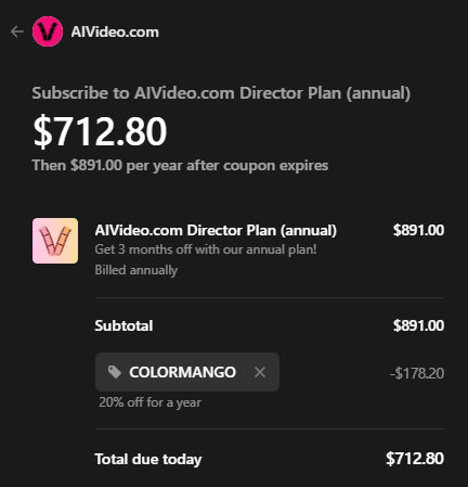 AIVideo.com coupon
