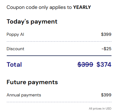 Poppy AI coupon
