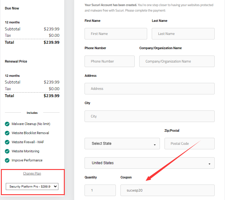 Sucuri Checkout