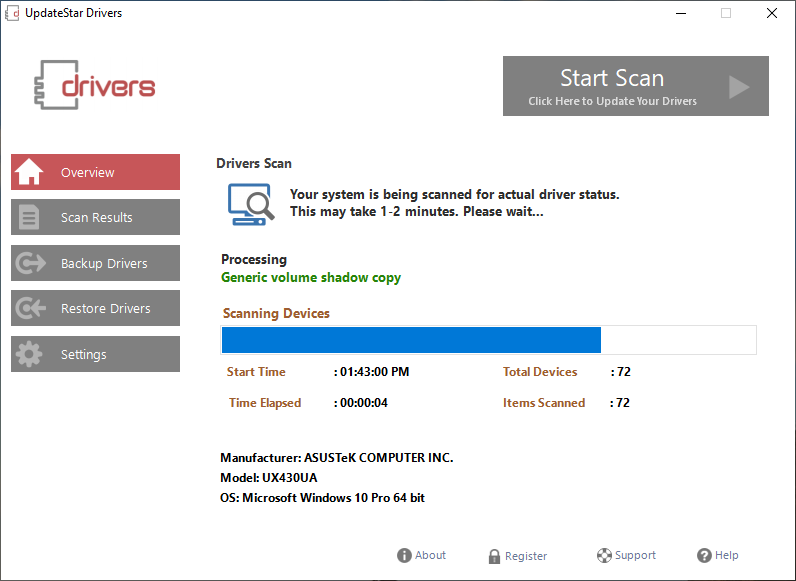 UpdateStar Drivers Screenshot
