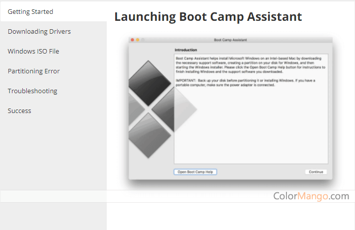 Boot Camp Screenshot
