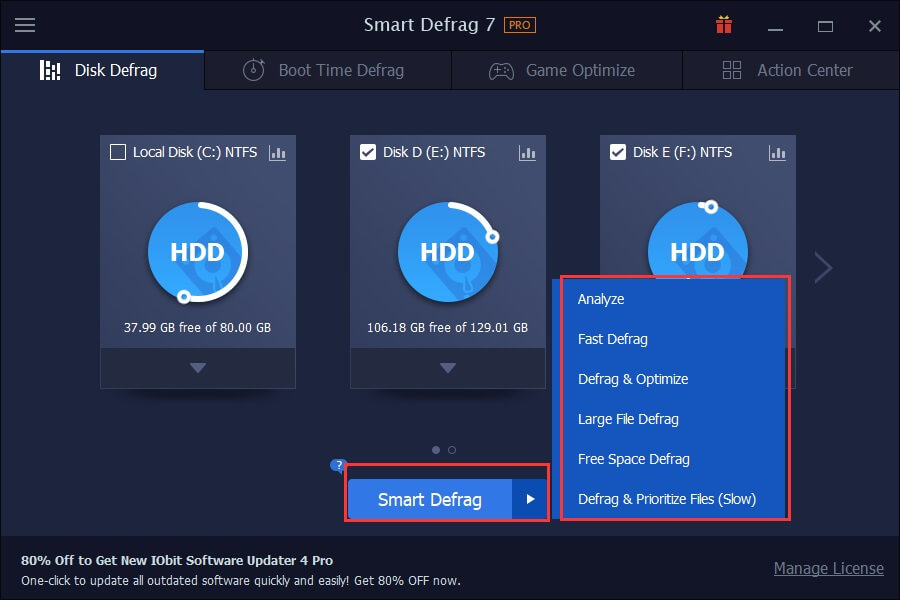 IObit Smart Defrag PRO Screenshot