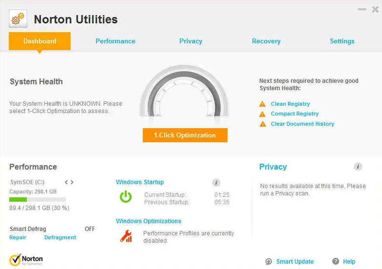 Norton Utilities Screenshot
