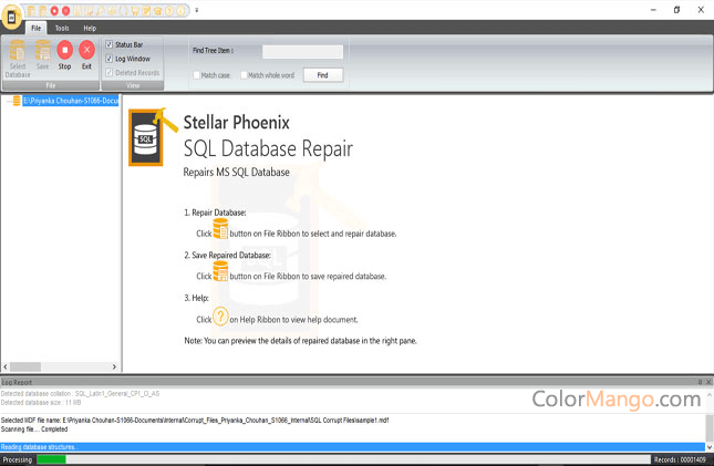 stellar phoenix sql database repair trial