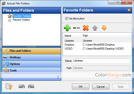Actual File Folders Screenshot