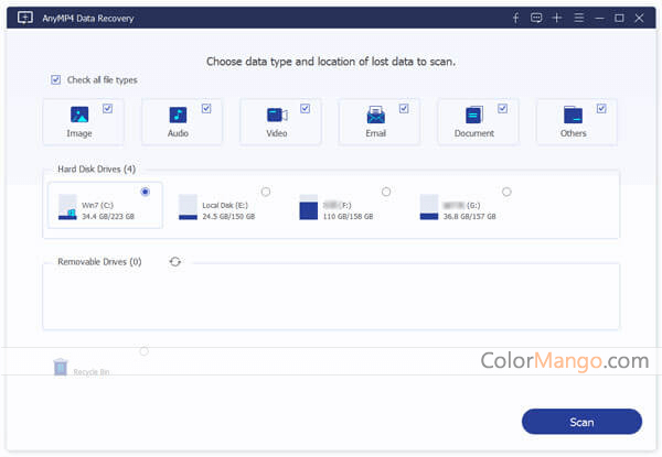 AnyMP4 Data Recovery Screenshot