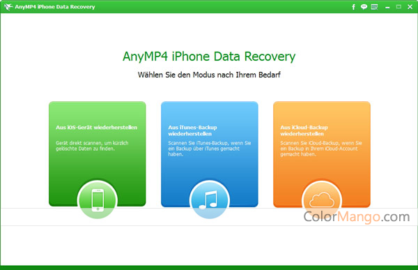 AnyMP4 iPhone Data Recovery Screenshot