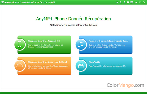 AnyMP4 iPhone Donnée Récupération Screenshot