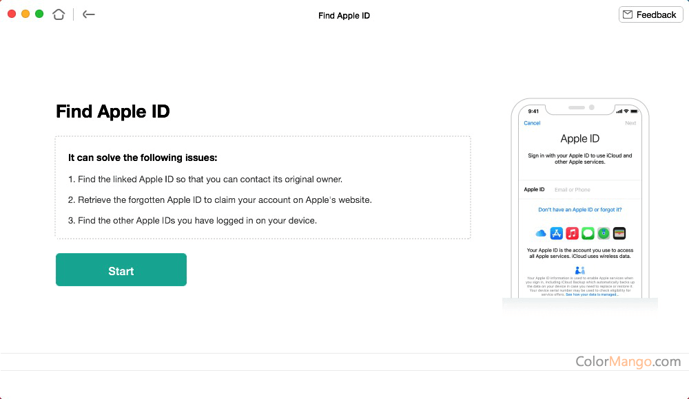 AnyUnlock - Find Apple ID Screenshot