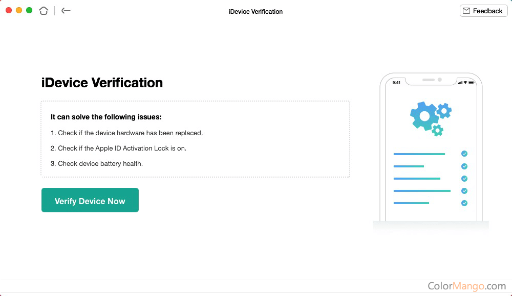 AnyUnlock - iDevice Verification Screenshot