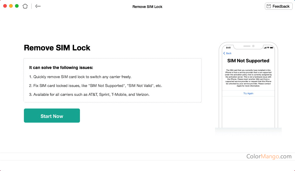 AnyUnlock - Remove SIM Lock Screenshot
