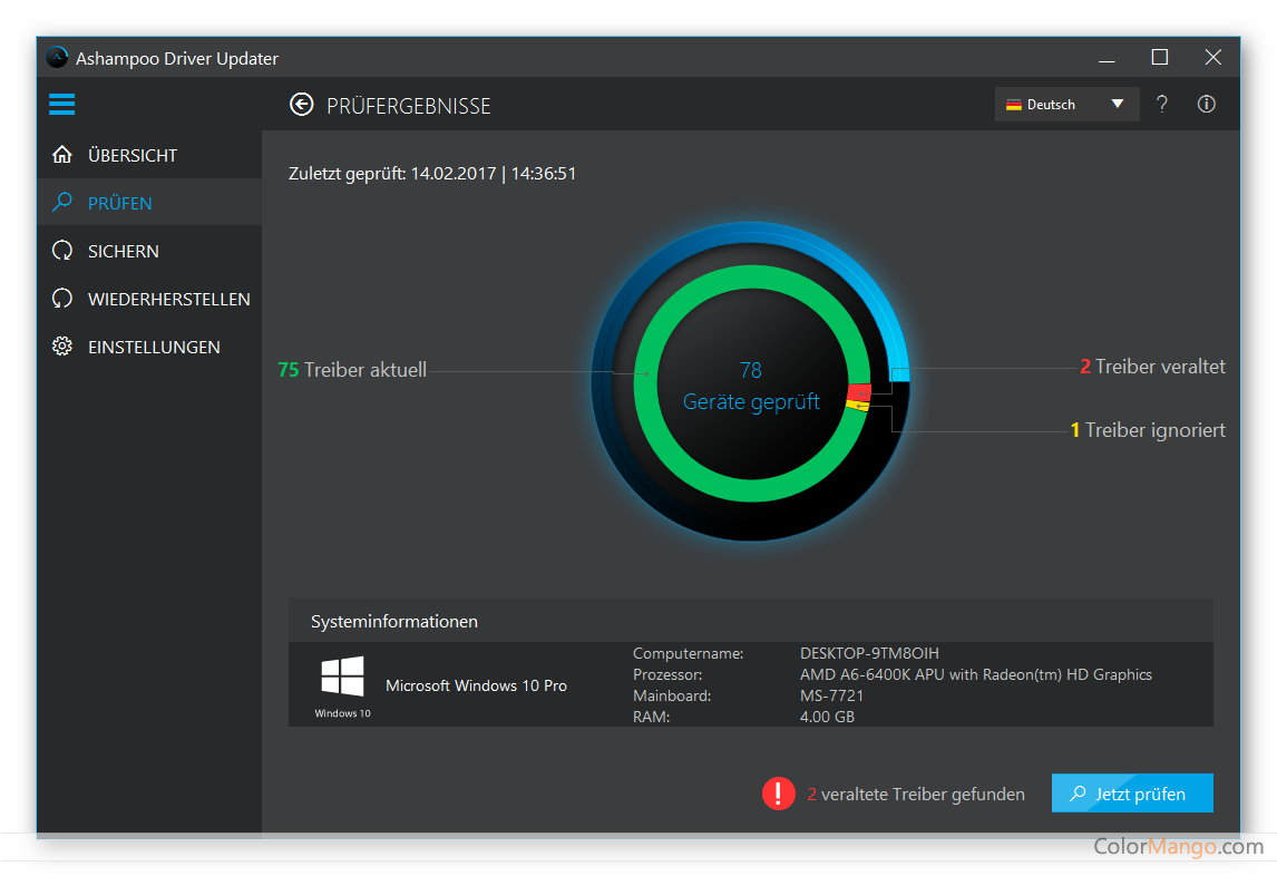 Ashampoo Driver Updater Screenshot