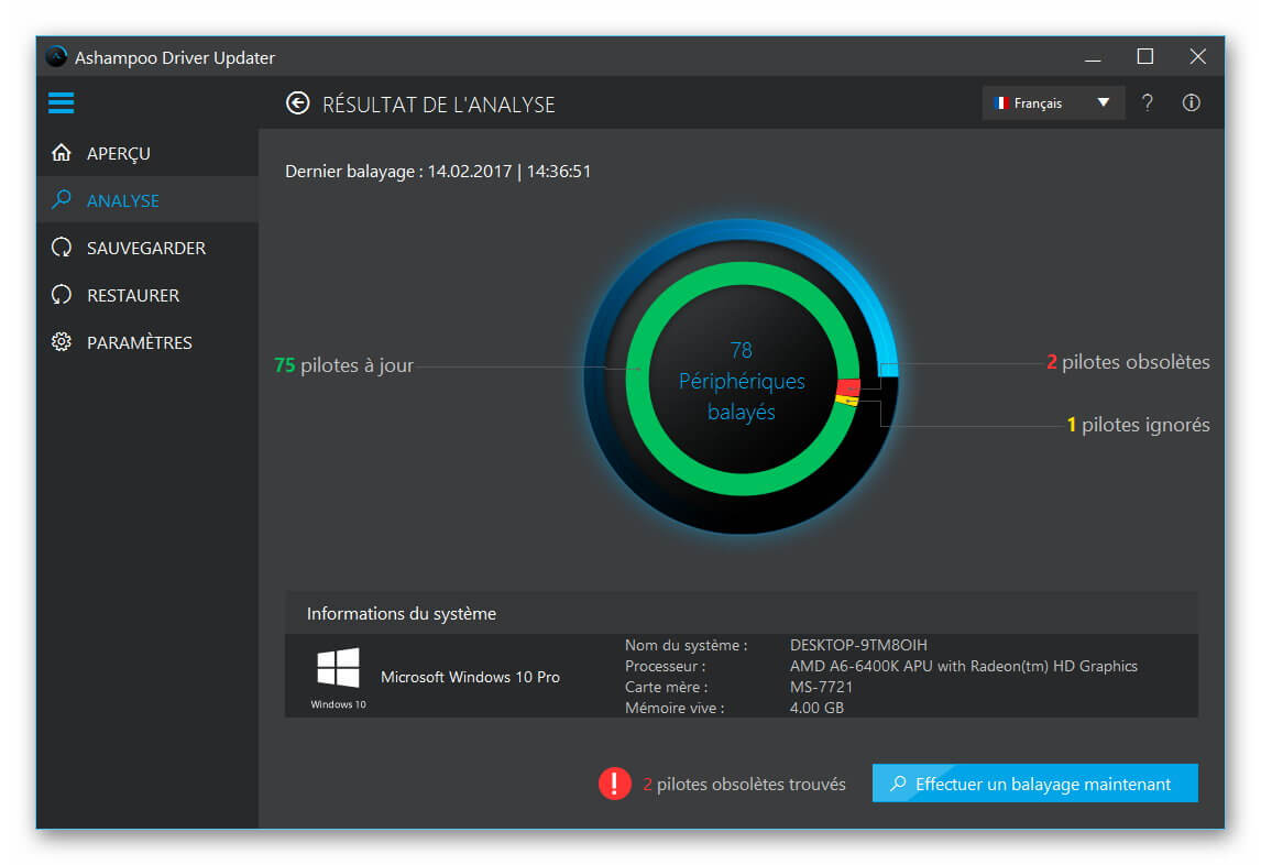 Ashampoo Driver Updater Screenshot