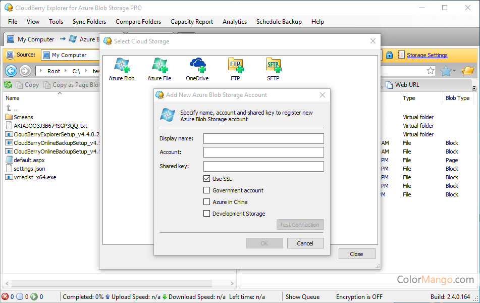 CloudBerry Explorer for Microsoft Azure Screenshot