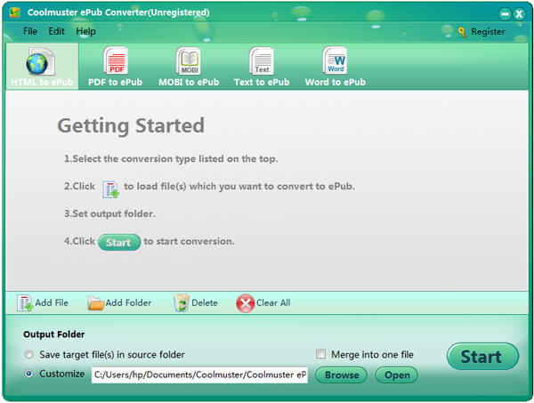 Coolmuster ePub Converter Screenshot
