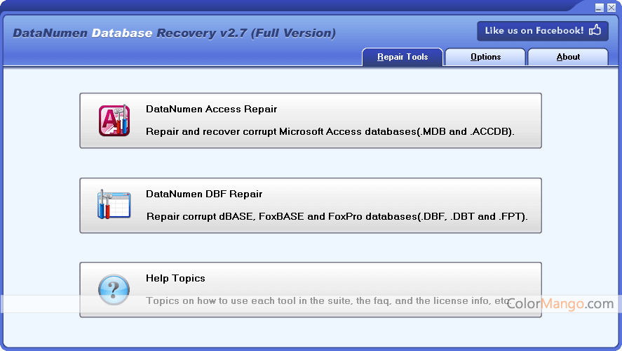 DataNumen Database Recovery Screenshot