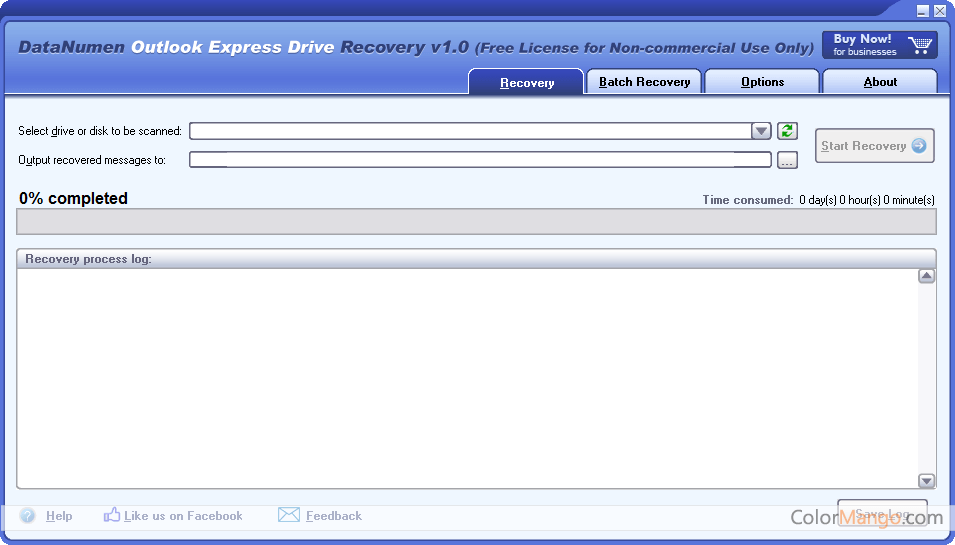 DataNumen Outlook Express Drive Recovery Screenshot