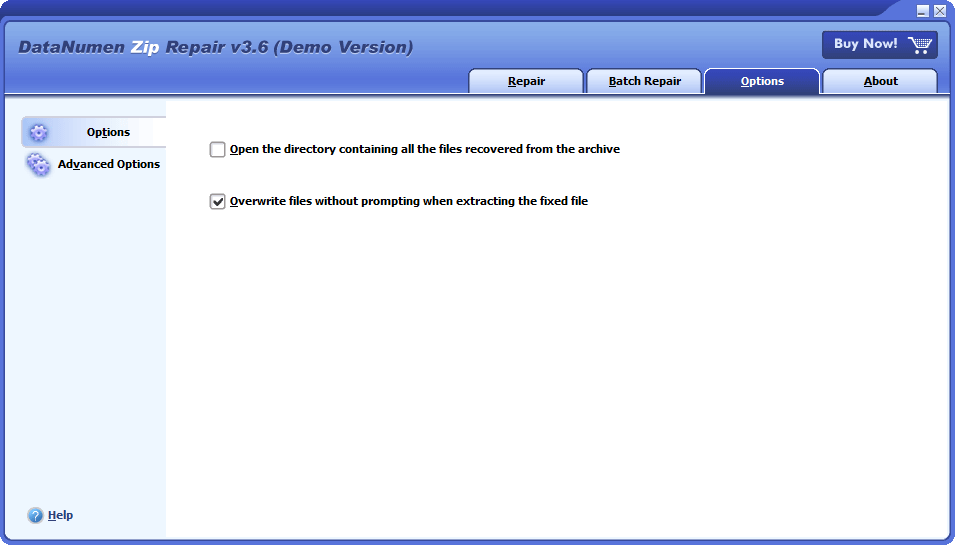 DataNumen Zip Repair Screenshot