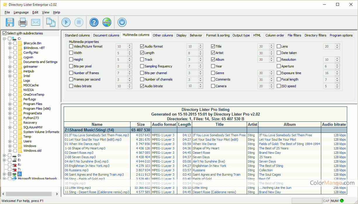 Directory Lister Screenshot