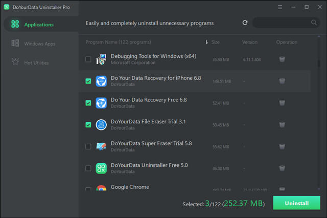 DoYourData Uninstaller Pro Screenshot