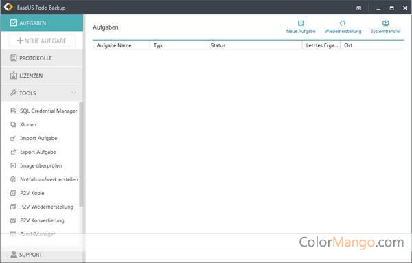 EaseUS Todo Backup Advanced Server Screenshot