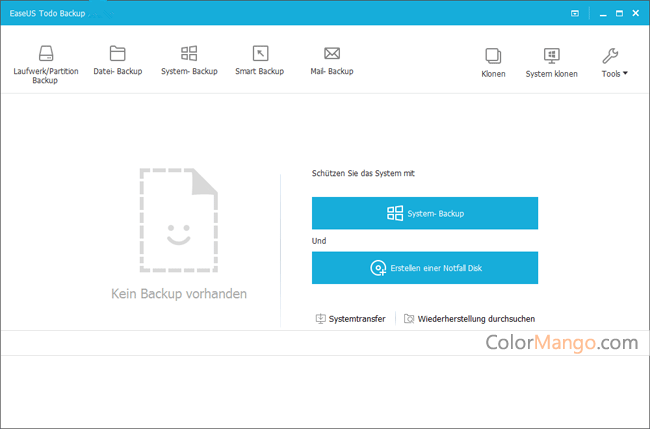 EaseUS Todo Backup Home Screenshot
