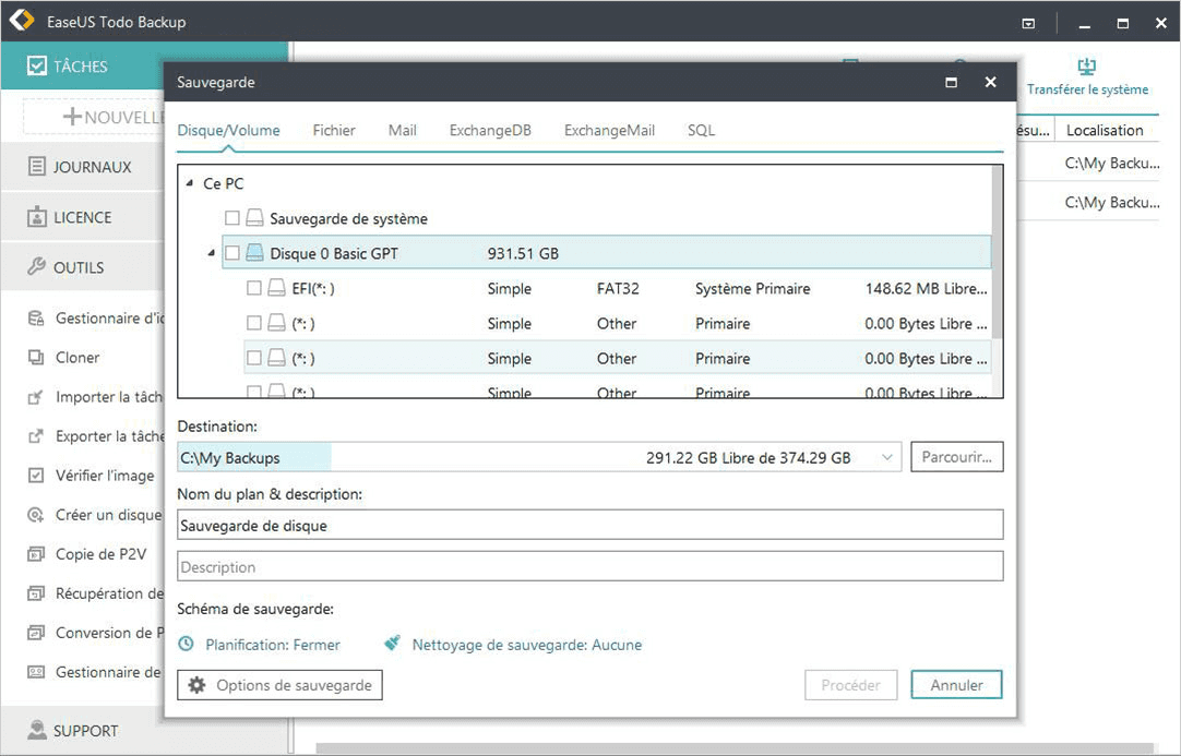 EaseUS Todo Backup Server Screenshot