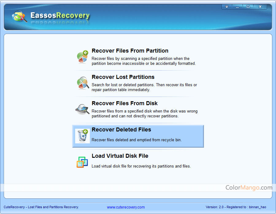 Eassos Recovery Screenshot