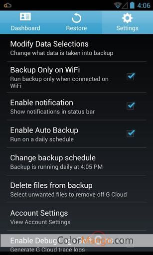 G Cloud Backup Screenshot