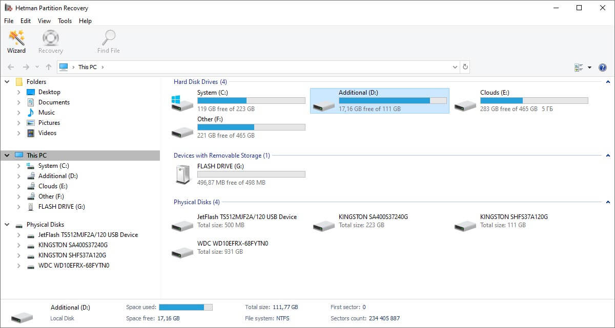 Hetman NTFS Recovery Screenshot