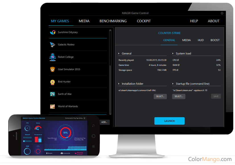 MAGIX Game Control Screenshot