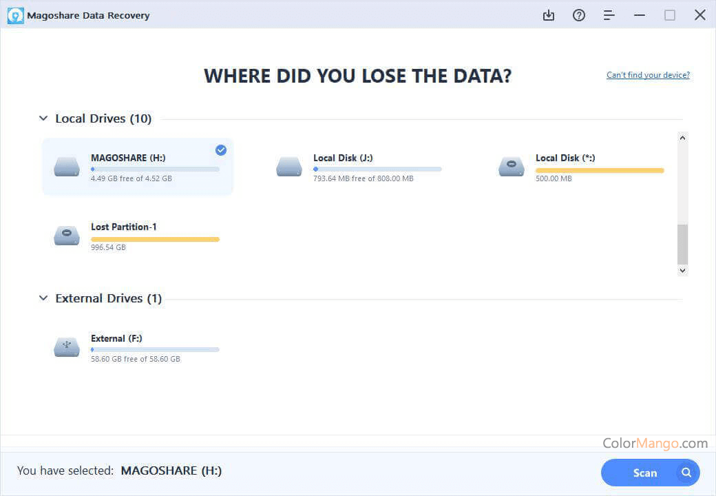 Magoshare Data Recovery Screenshot