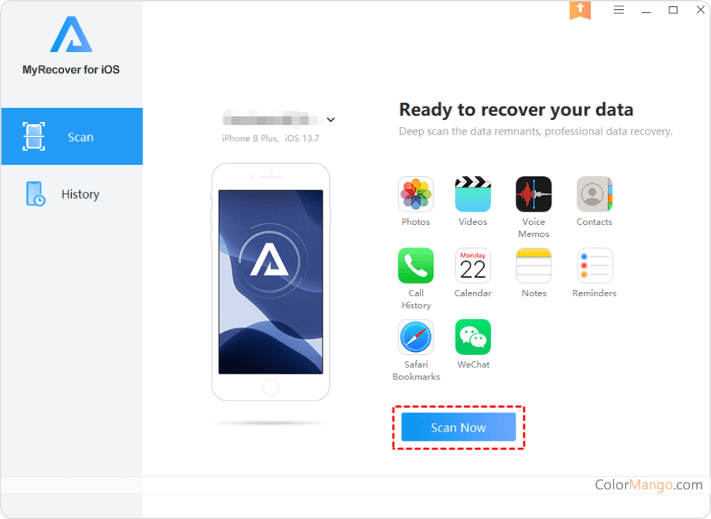 MyRecover for iOS Screenshot