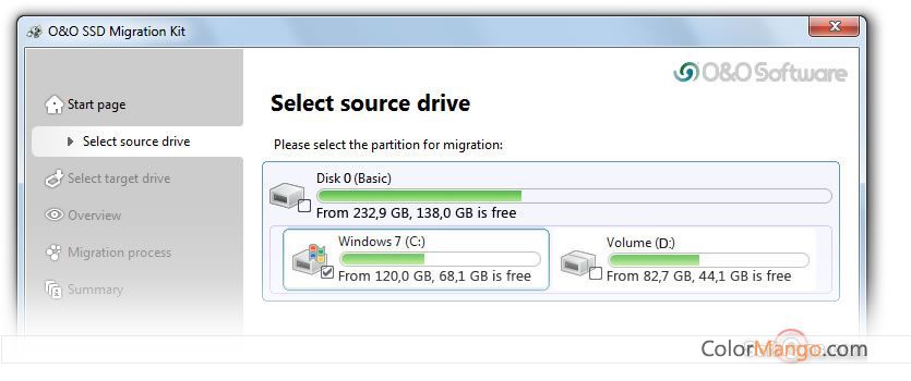 O&O SSD Migration Kit Screenshot
