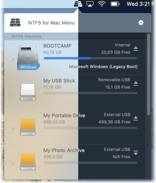Paragon NTFS for Mac Screenshot