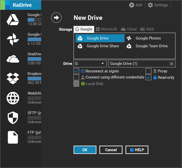 RaiDrive Screenshot