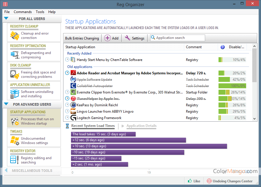 Reg Organizer Screenshot