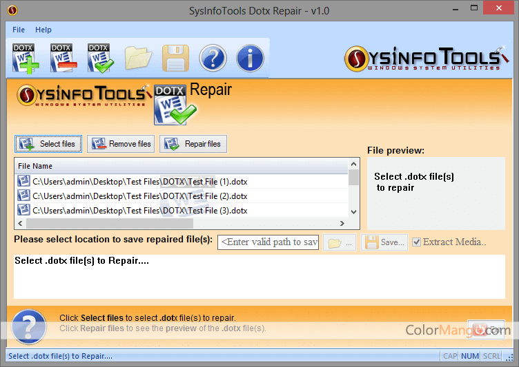 SysInfoTools MS Word Repair Tool Screenshot