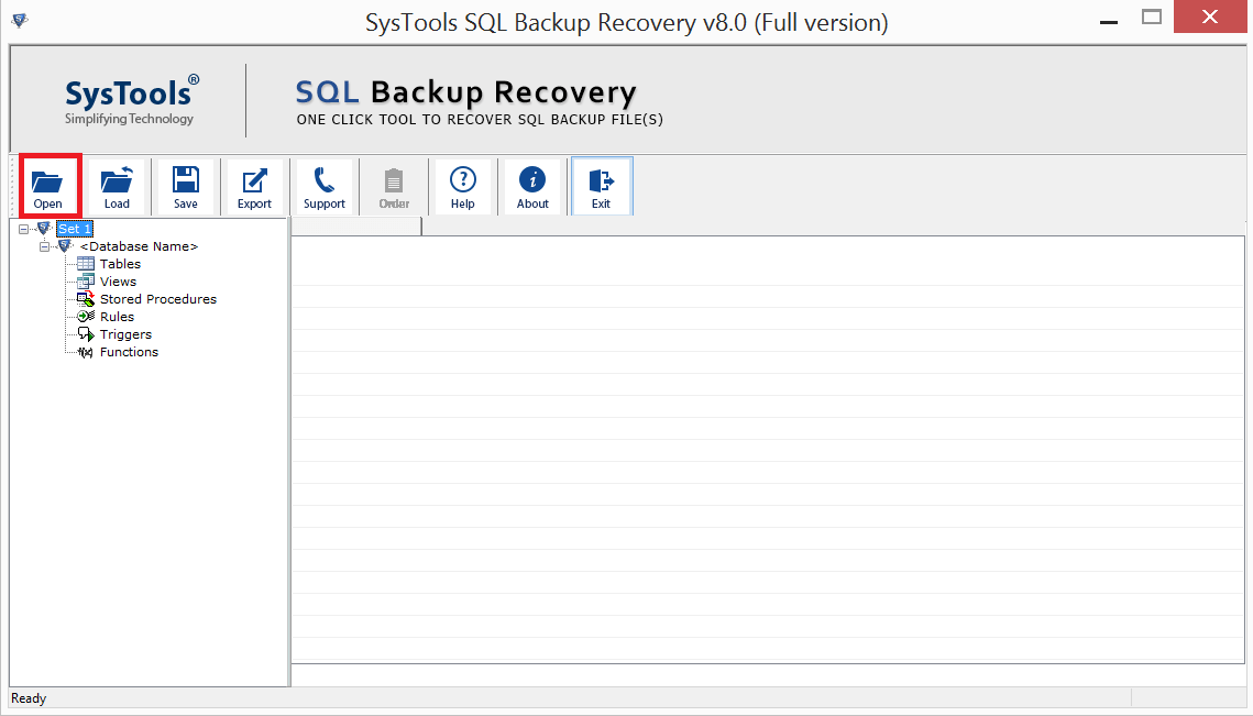 SysTools SQL Backup Recovery Screenshot