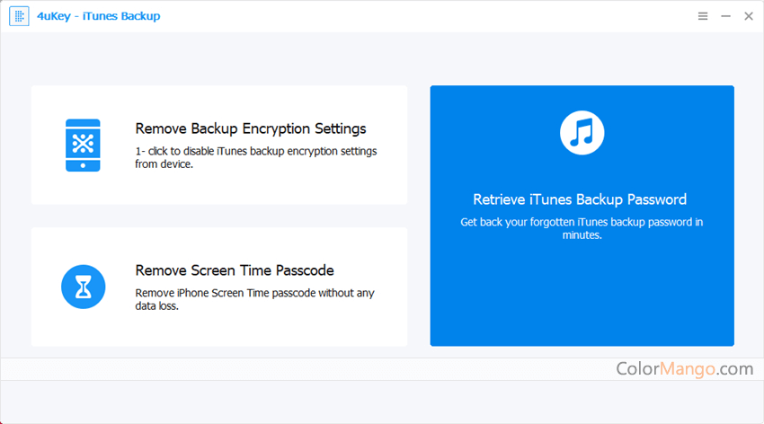 Tenorshare 4uKey - iTunes Backup Screenshot