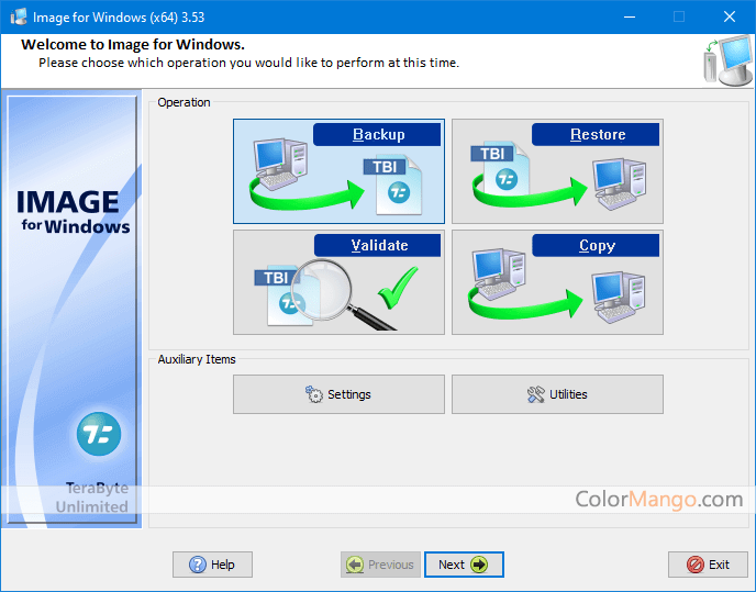 TeraByte Drive Image Backup and Restore Suite Screenshot