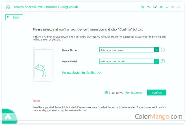 Tipard Broken Android Data Recovery Screenshot